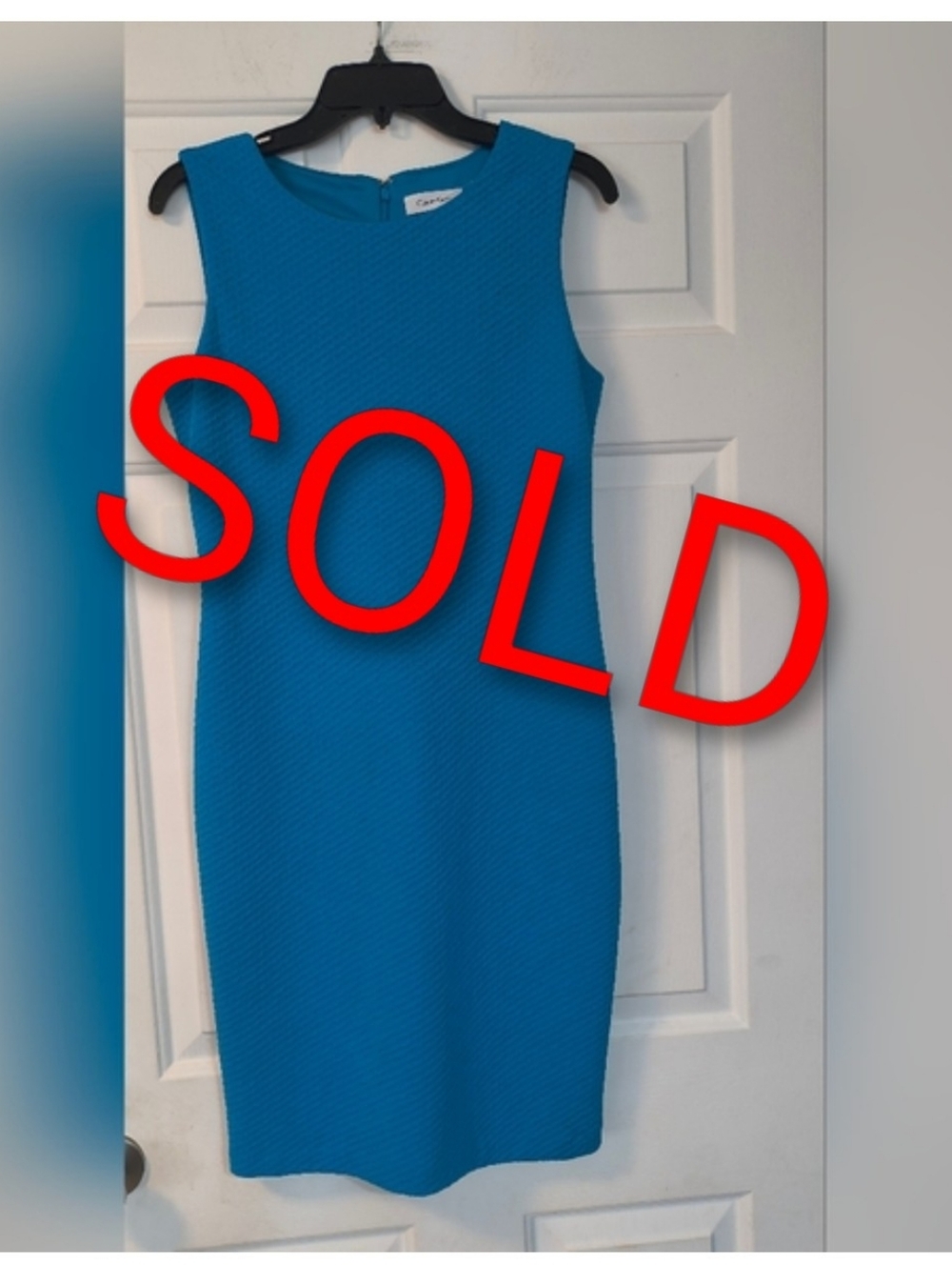 Calvin Klein Vibrant Blue Textured Midi Dress